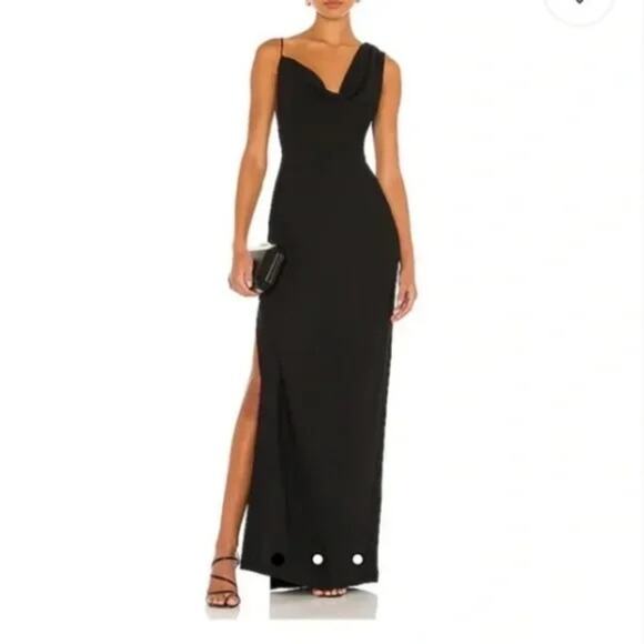 New NWOT Amanda Uprichard X REVOLVE Arial Maxi Gown in Black - Picture 2 of 6